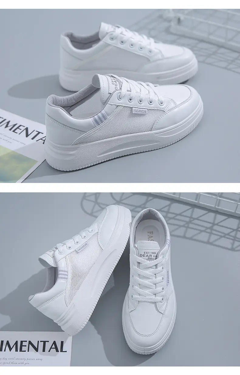 White Women's Casual Board Shoes 2025 Spring Summer — feature 13