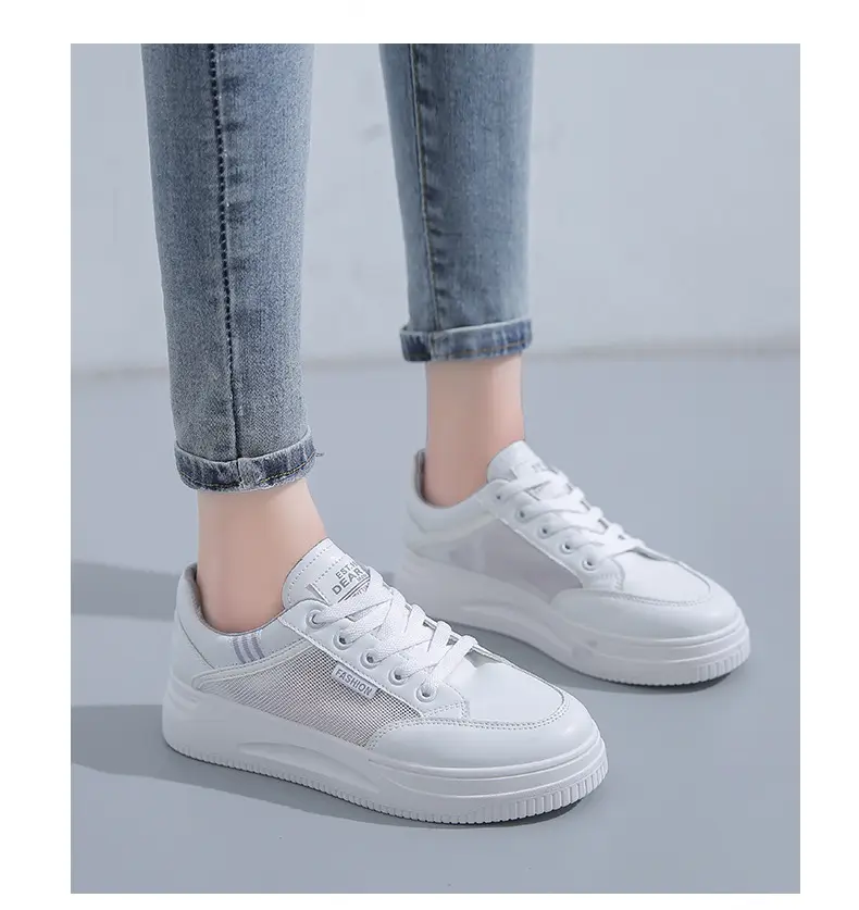 White Women's Casual Board Shoes 2025 Spring Summer — feature 8