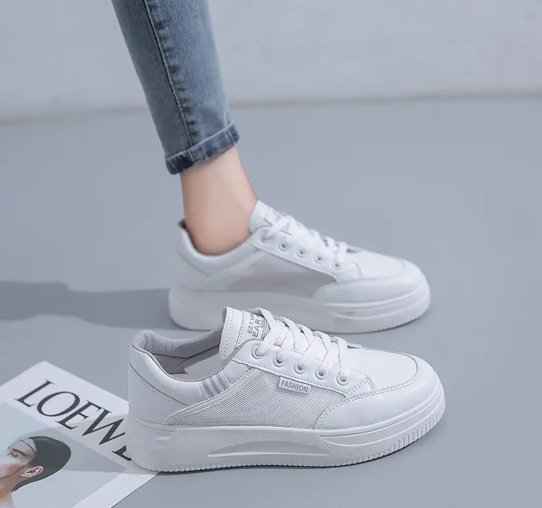 White Women's Casual Board Shoes 2025 Spring Summer — feature 9