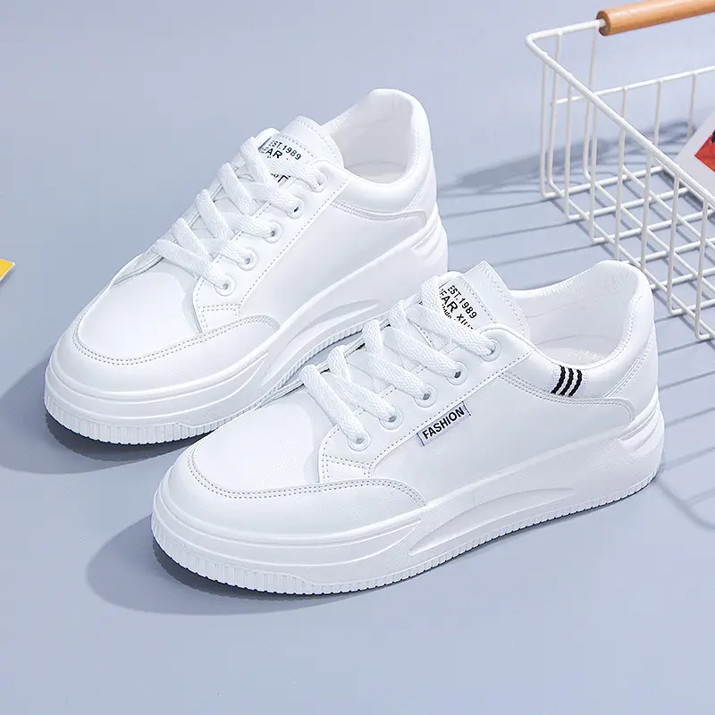 White Women's Casual Board Shoes 2025 Spring Summer - Image 3