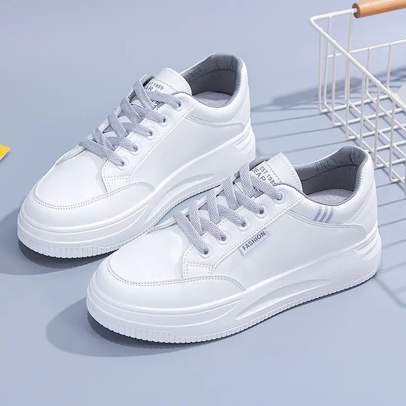 White Women's Casual Board Shoes 2025 Spring Summer - Image 4