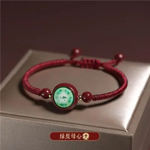 Cinnabar Bracelet Red String Purple Gold Sand Manjushri - Image 8