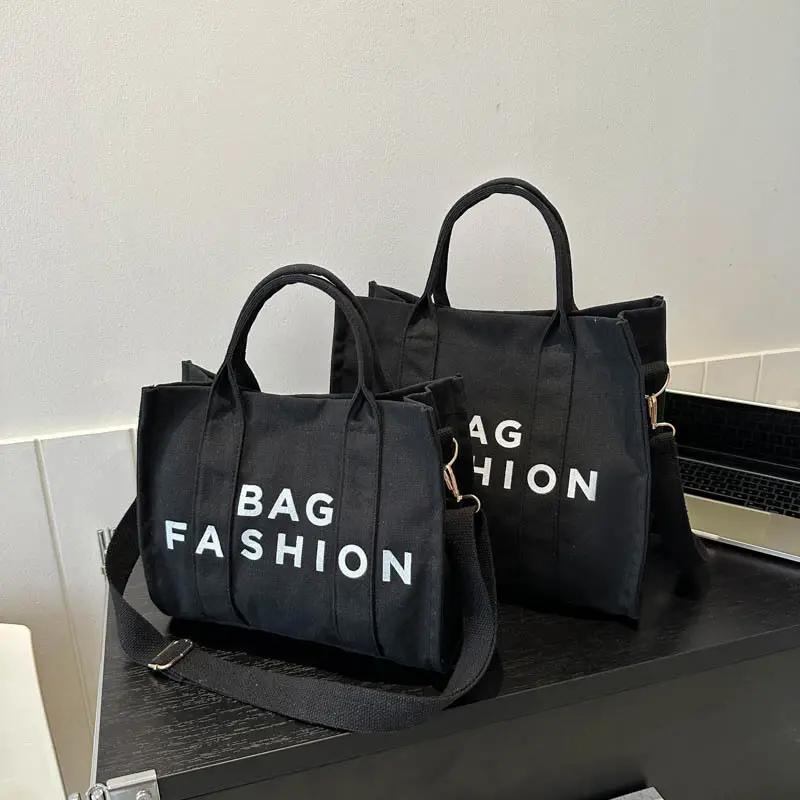 Red Letter Print Large Capacity Shoulder Crossbody Tote Bag