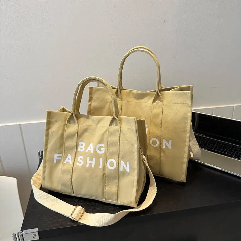 Red Letter Print Large Capacity Shoulder Crossbody Tote Bag