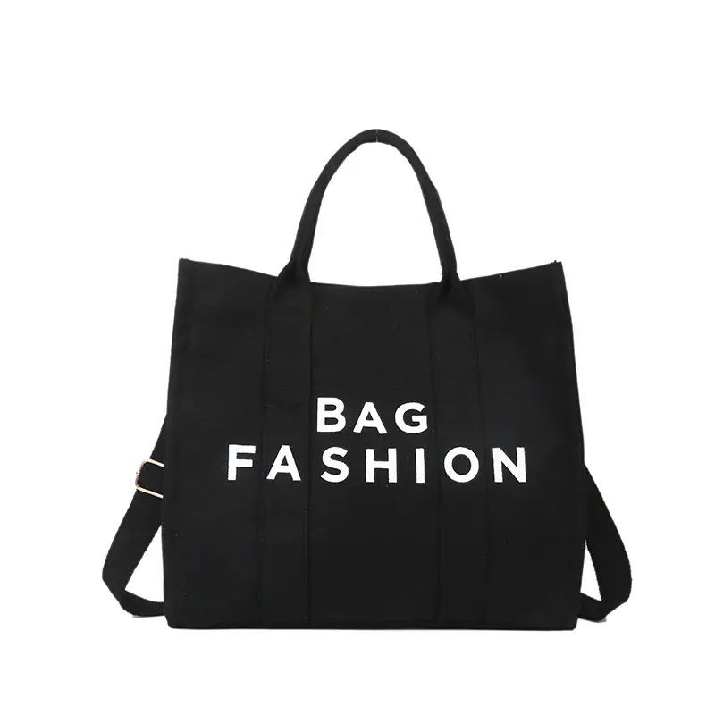 Red Letter Print Large Capacity Shoulder Crossbody Tote Bag