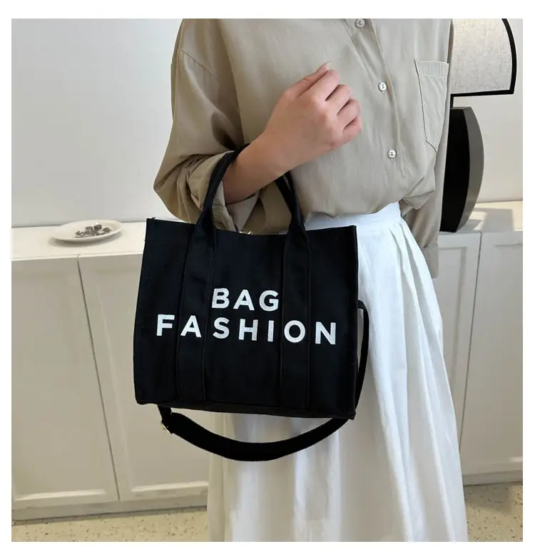 Red Letter Print Large Capacity Shoulder Crossbody Tote Bag — feature 13