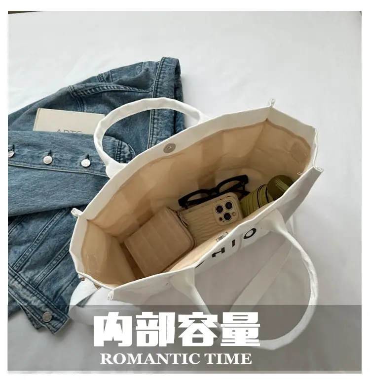 Red Letter Print Large Capacity Shoulder Crossbody Tote Bag — feature 5