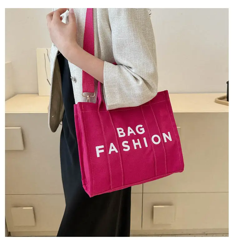 Red Letter Print Large Capacity Shoulder Crossbody Tote Bag — feature 6