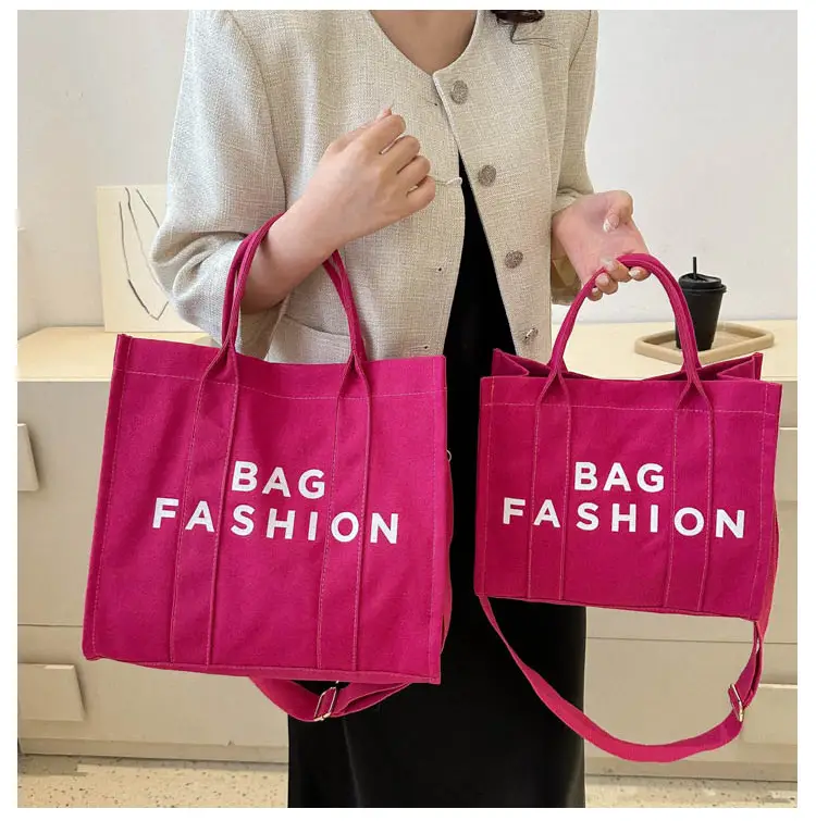 Red Letter Print Large Capacity Shoulder Crossbody Tote Bag — feature 7