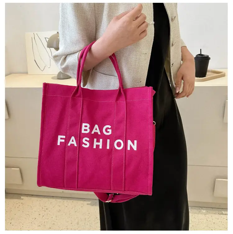 Red Letter Print Large Capacity Shoulder Crossbody Tote Bag — feature 8