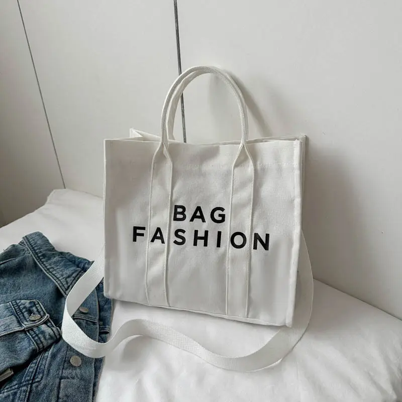 Red Letter Print Large Capacity Shoulder Crossbody Tote Bag