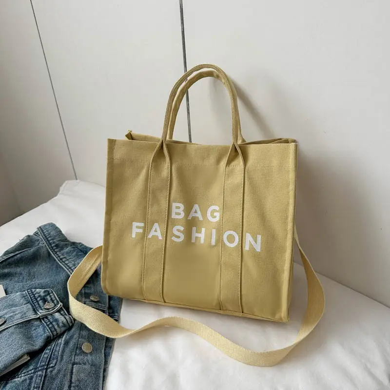 Red Letter Print Large Capacity Shoulder Crossbody Tote Bag