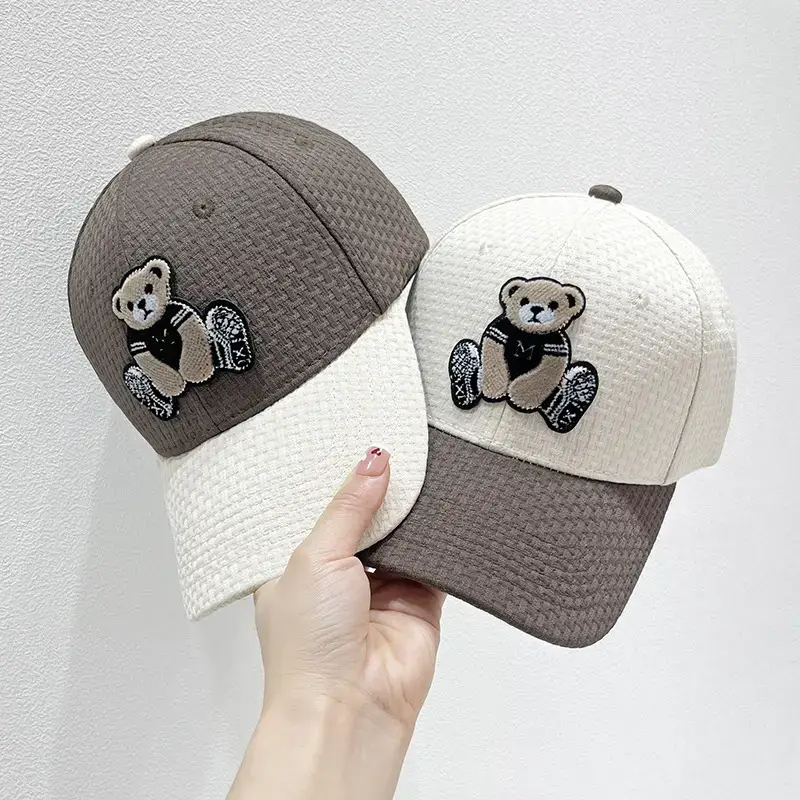 Women Cartoon Bear Baseball Caps Brown Black White - Image 7