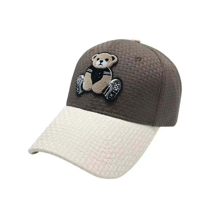Women Cartoon Bear Baseball Caps Brown Black White - Image 10