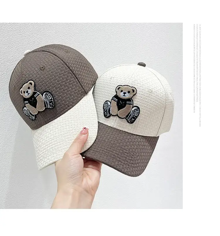Women Cartoon Bear Baseball Caps Brown Black White — feature 10
