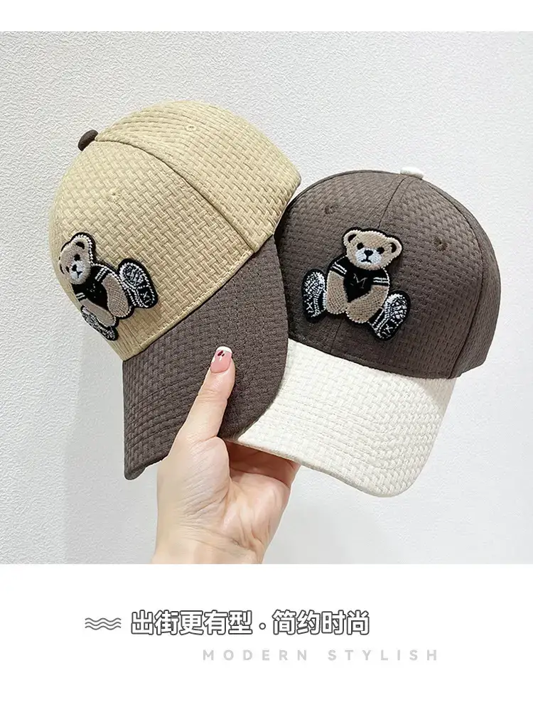 Women Cartoon Bear Baseball Caps Brown Black White — feature 8