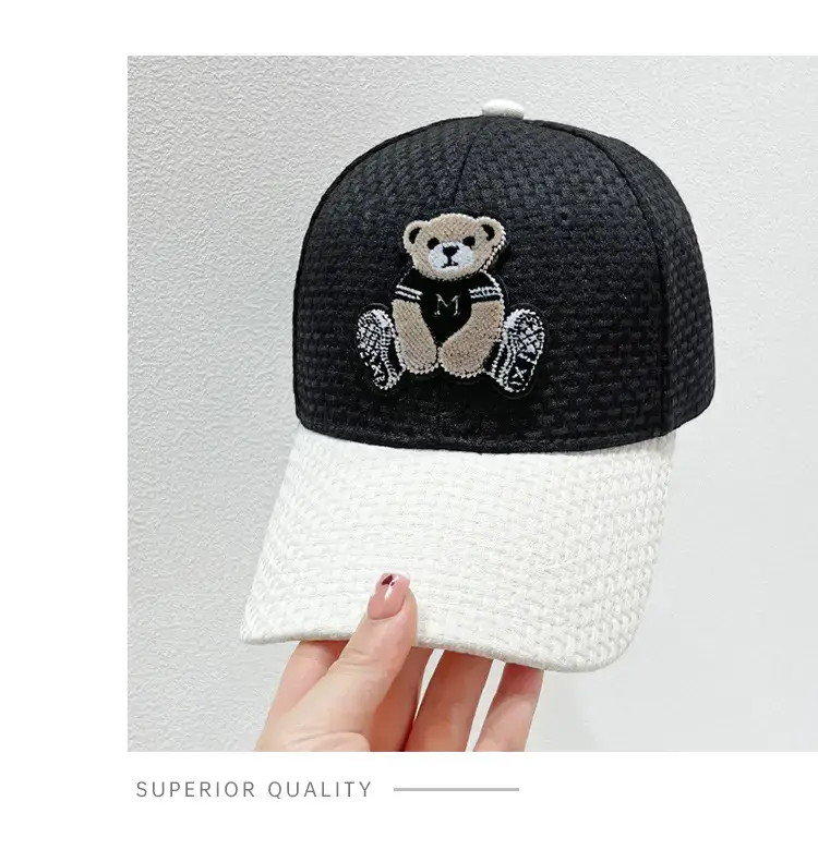 Women Cartoon Bear Baseball Caps Brown Black White — feature 9