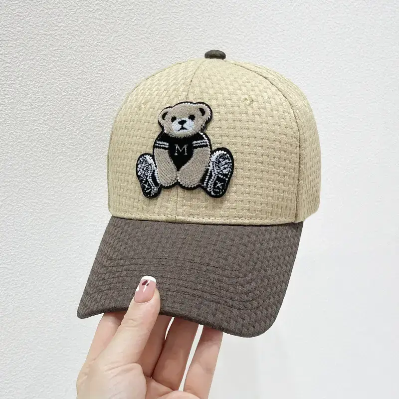 Women Cartoon Bear Baseball Caps Brown Black White - Image 4