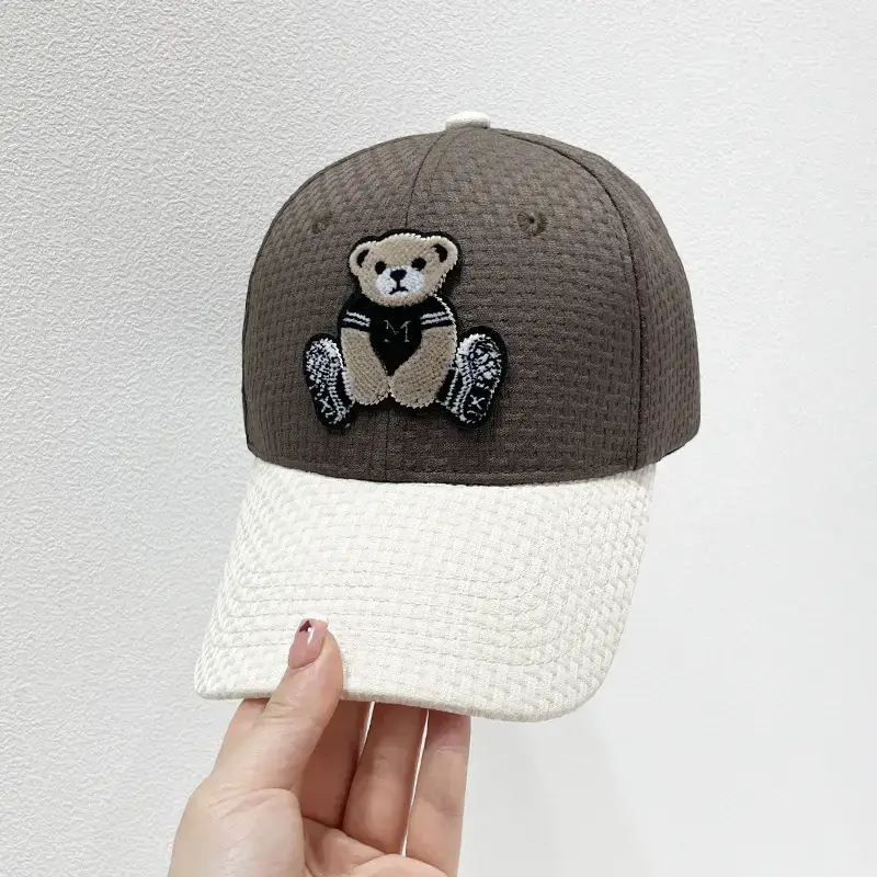 Women Cartoon Bear Baseball Caps Brown Black White - Image 5