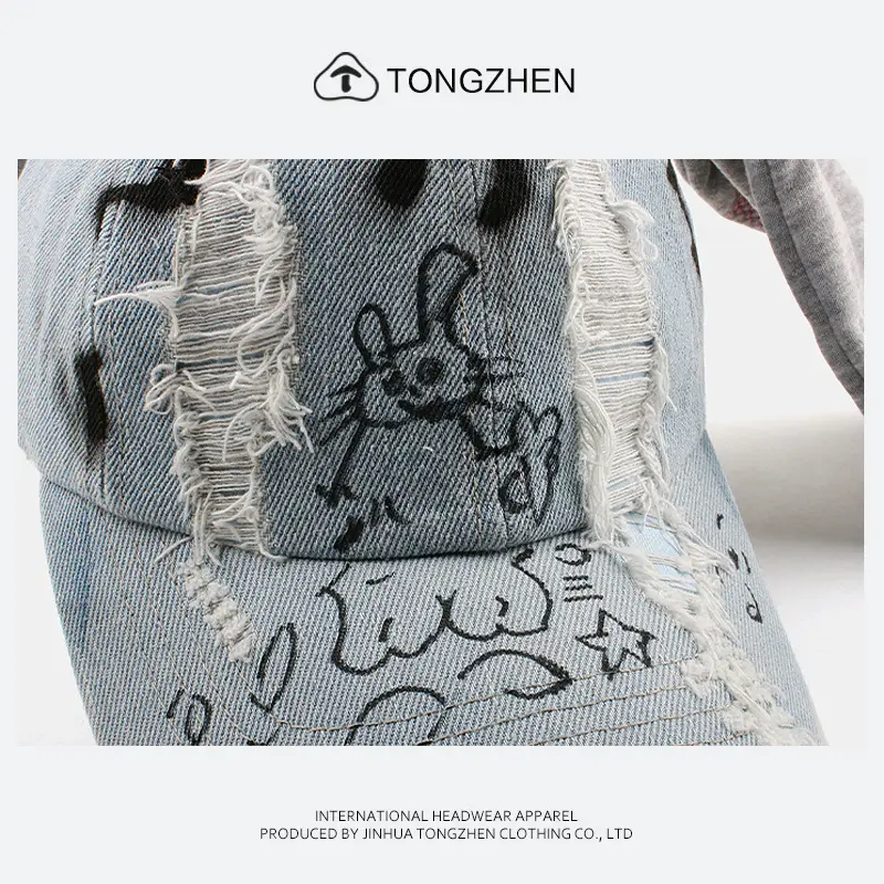 TongZhen Distressed Straw Cowboy Hat with Star Accents — feature 13