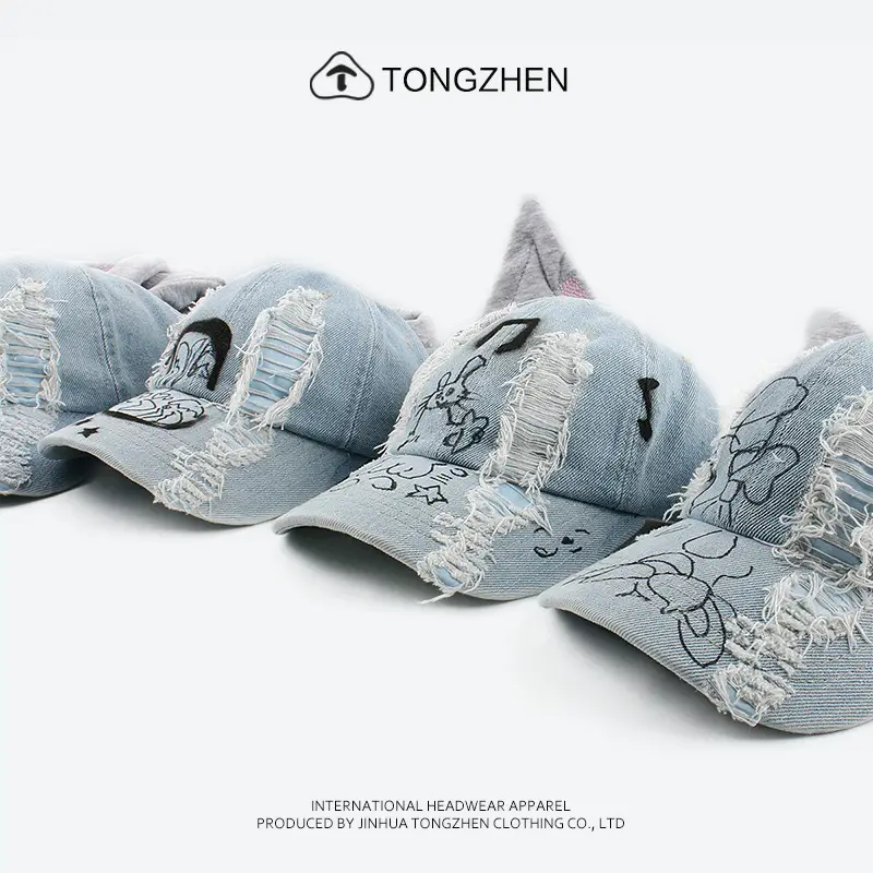 TongZhen Distressed Straw Cowboy Hat with Star Accents — feature 2