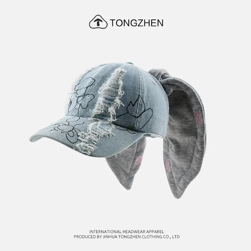TongZhen Distressed Straw Cowboy Hat with Star Accents — feature 5
