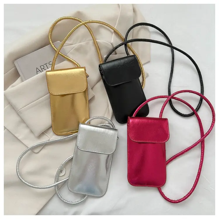 Black Vertical Mobile Phone Shoulder Bag for Women — feature 30