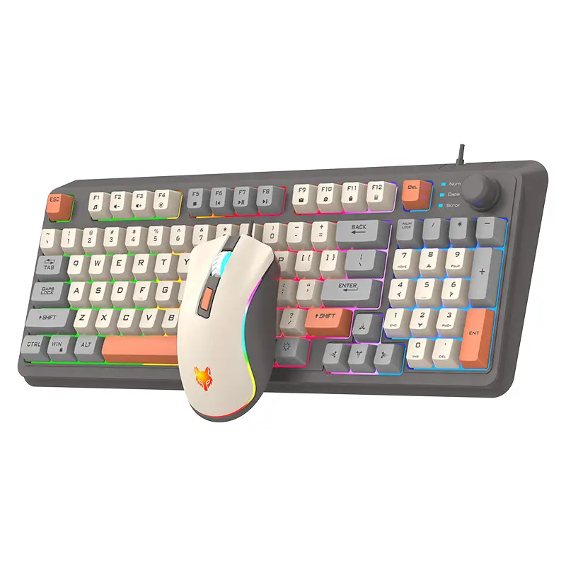 Xuan Yinhu K82 Gaming Keyboard with Mechanical Feel, Gaming Luminous Desktop Computer Office Home USB Wired Keyboard