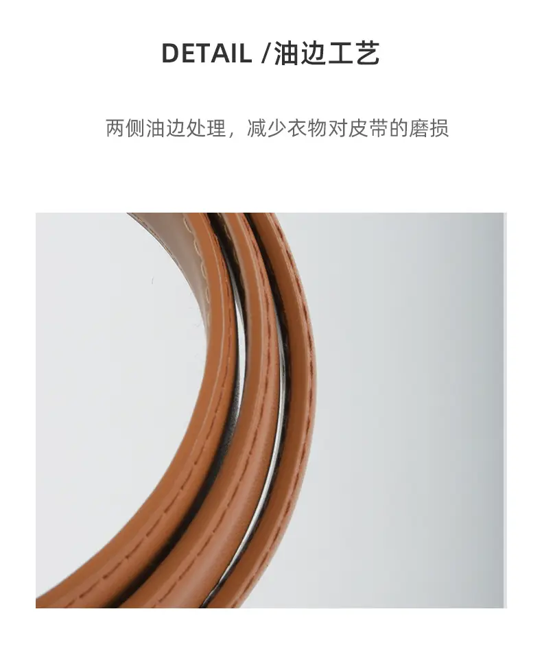 White Leather Belt with Silver Buckle for Women — feature 8