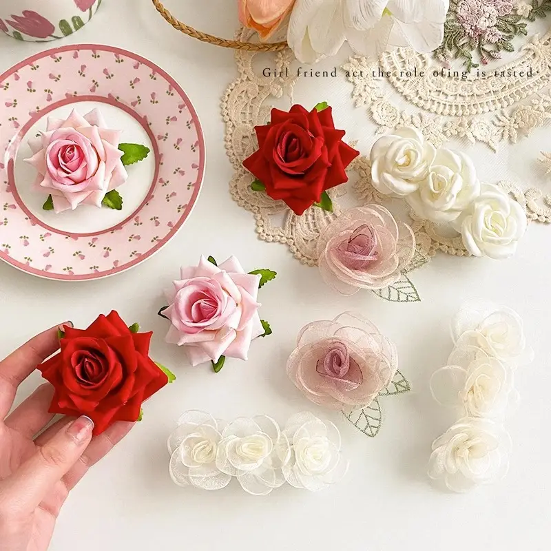 Red Rose Hairpin Clip for Girls - 1 Pc — feature 2