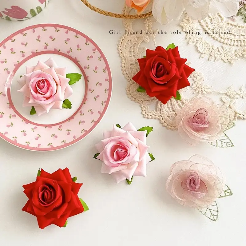 Red Rose Hairpin Clip for Girls - 1 Pc — feature 7