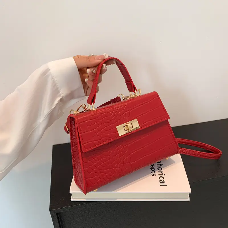 Green Croc Leather Shoulder Bag for Women 2023 - Image 6