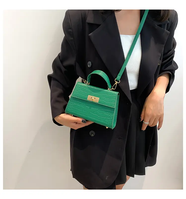 Green Croc Leather Shoulder Bag for Women 2023 — feature 10