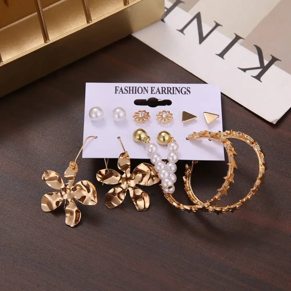 European & American Retro Metal Earrings Set for Women - Image 9
