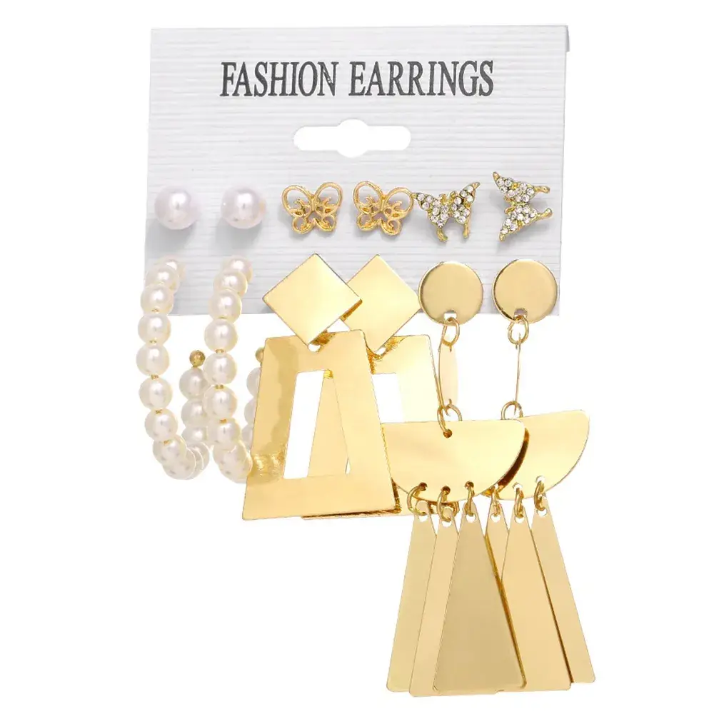 European & American Retro Metal Earrings Set for Women - Image 10
