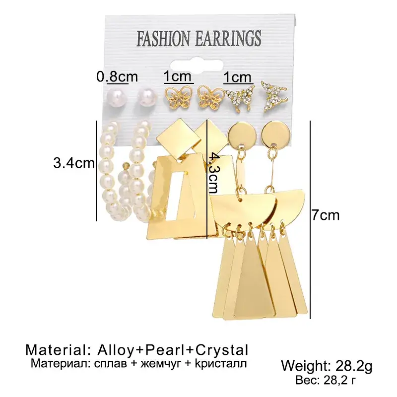 European & American Retro Metal Earrings Set for Women — feature 19