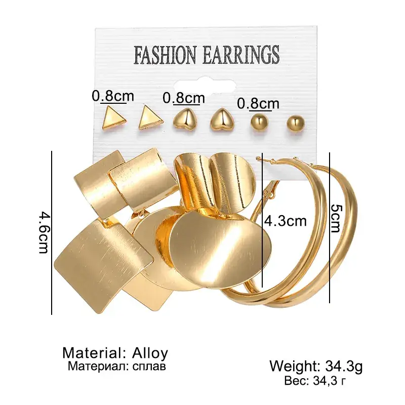 European & American Retro Metal Earrings Set for Women — feature 20