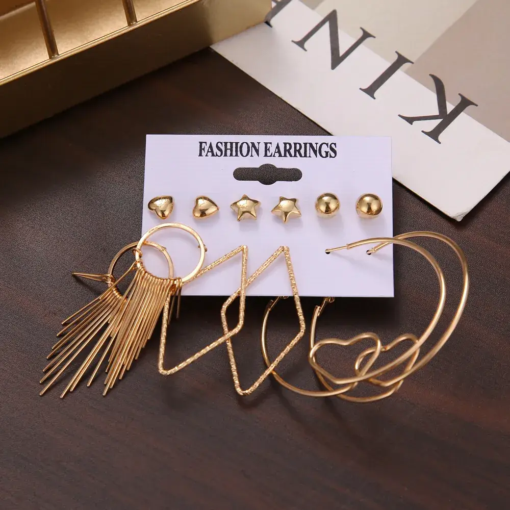European & American Retro Metal Earrings Set for Women — feature 26