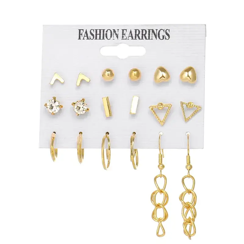 European & American Retro Metal Earrings Set for Women - Image 5