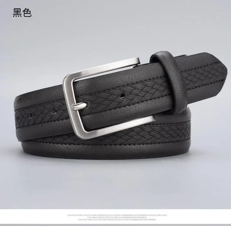 Men's Brown Leather Belt with Silver Buckle — feature 3