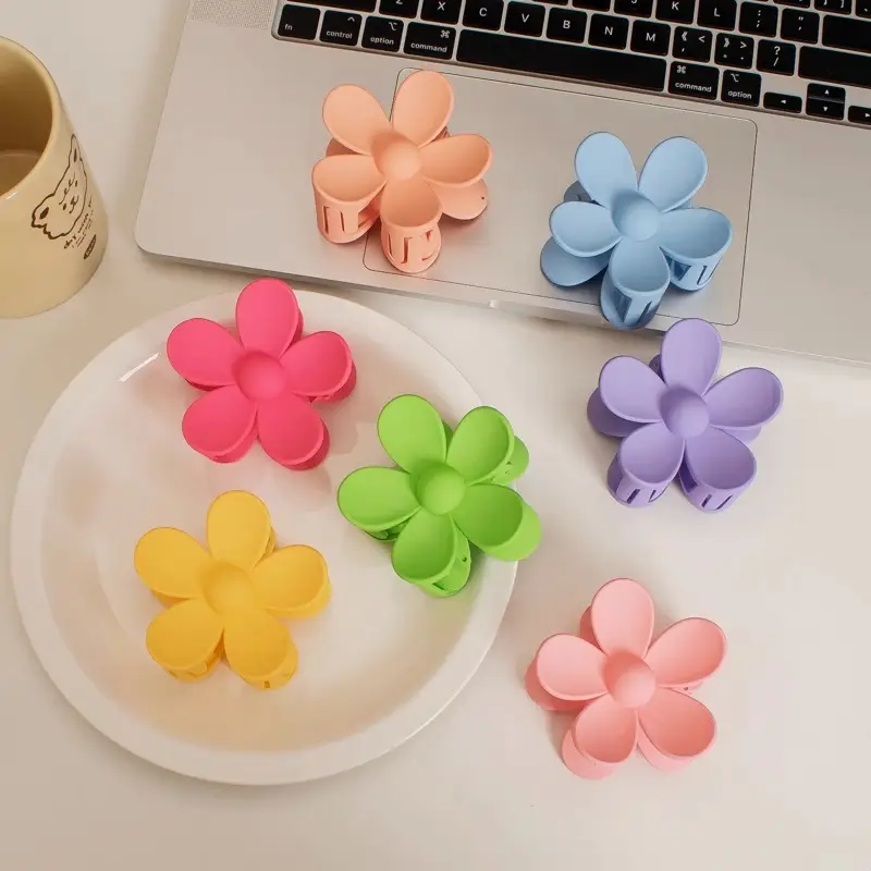 Orange Flower Hairpin Women's Ponytail Grab Clip - Image 15