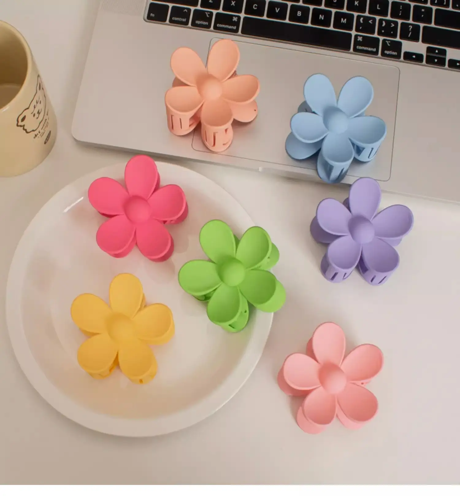 Orange Flower Hairpin Women's Ponytail Grab Clip — feature 12
