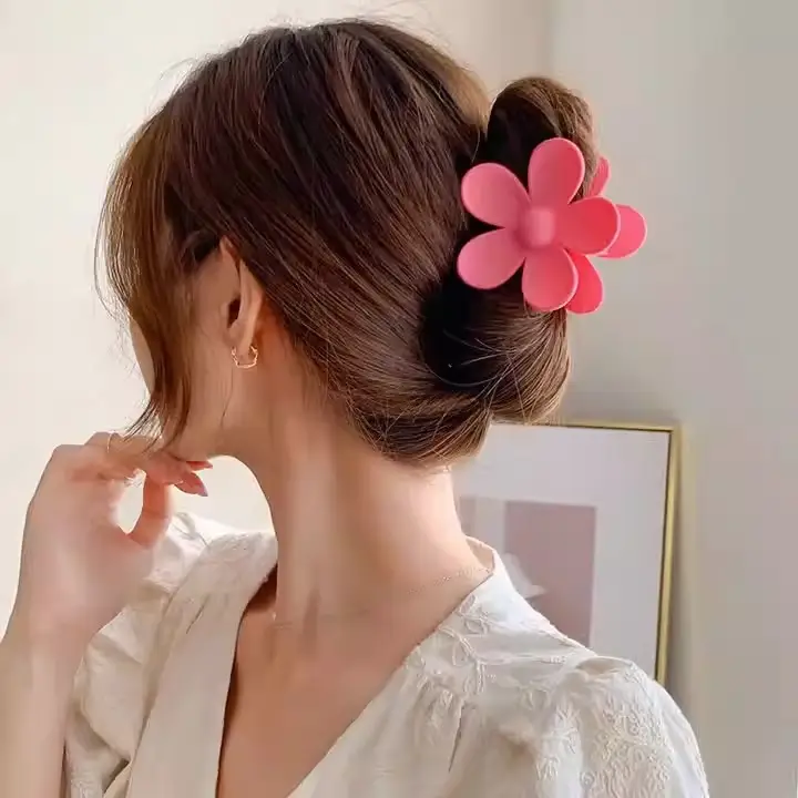 Orange Flower Hairpin Women's Ponytail Grab Clip — feature 6