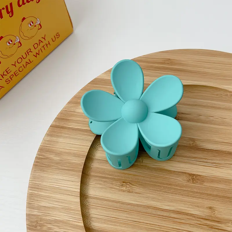 Orange Flower Hairpin Women's Ponytail Grab Clip - Image 2