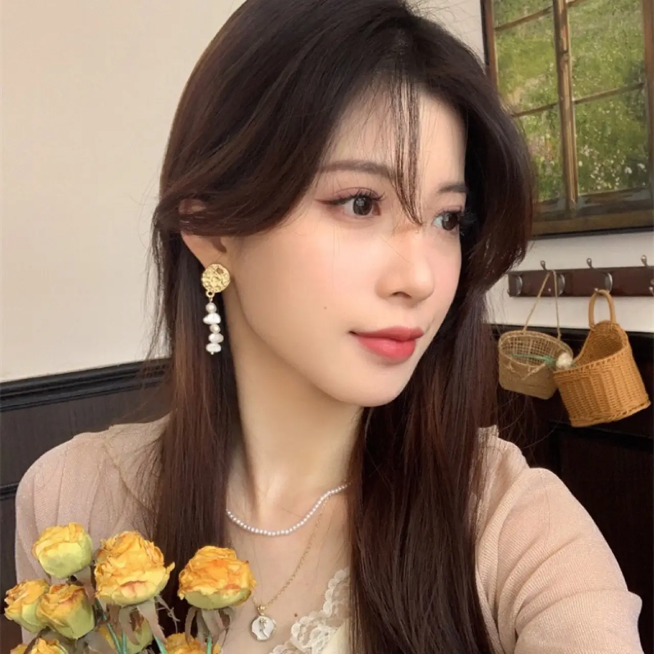 Women Pearl Earrings 925 Silver Elegant Retro Baroque - Image 4