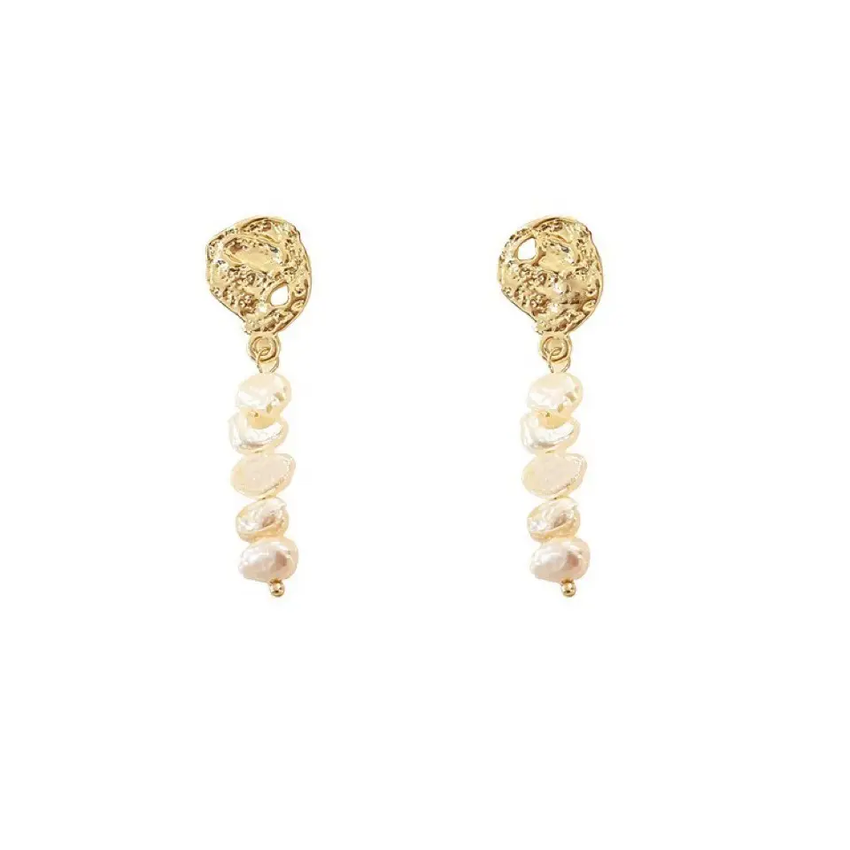 Women Pearl Earrings 925 Silver Elegant Retro Baroque - Image 5
