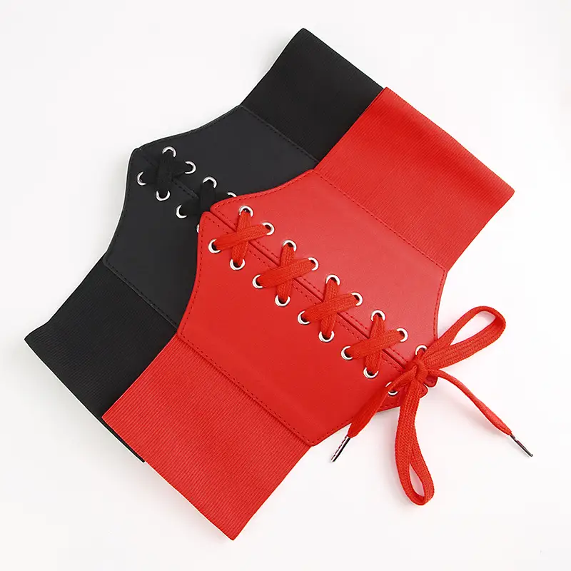 Vintage Women's Red Black Slimming Waist Cover Belt