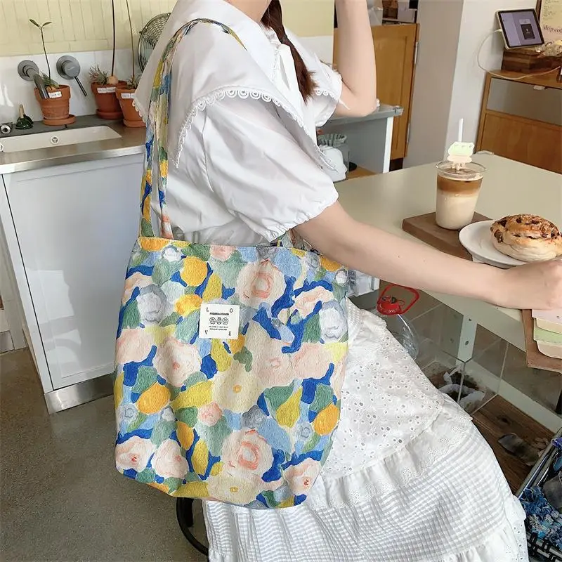 Women's Floral Print Shoulder Bag for Travel & School