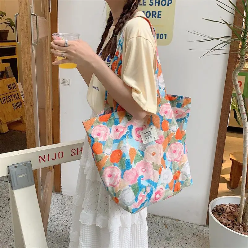 Women's Floral Print Shoulder Bag for Travel & School
