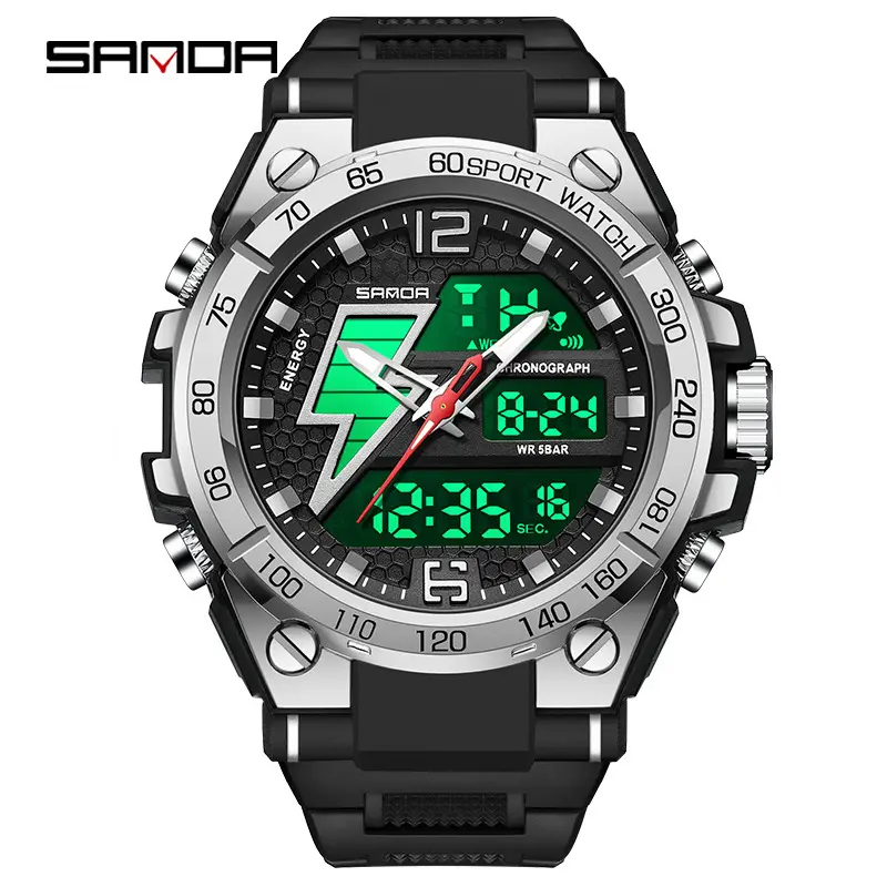 Sanda Digital Sport Watch Black Multi-Functional Waterproof - Image 2